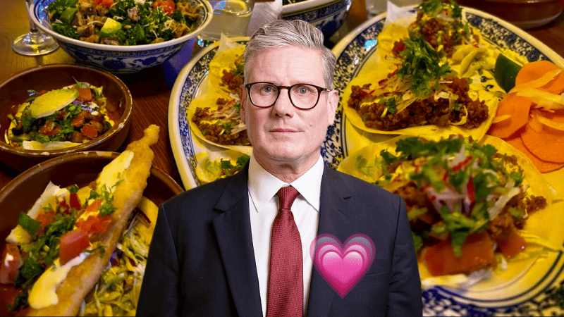 British Prime Minister Keir Starmer was tempted by the delicious food in Sanlitun.