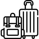 An icon of two suitcases representing unique travel experiences beyond traditional guidebooks and fixed itineraries.