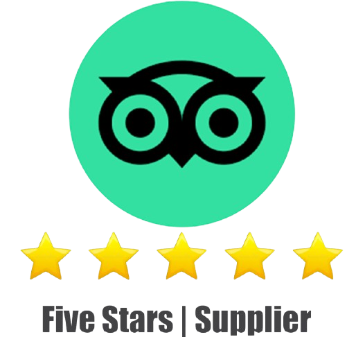 Viator five-star supplier badge representing top-rated travel service provider.