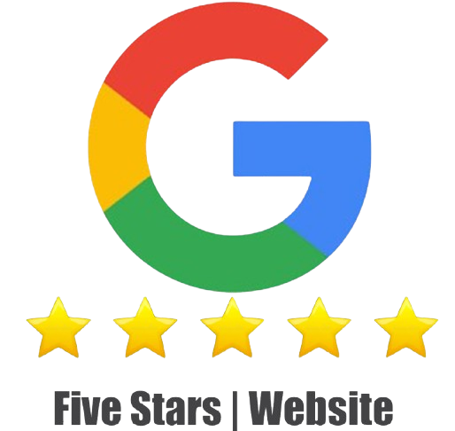 Google five-star rating badge showing excellent customer reviews.