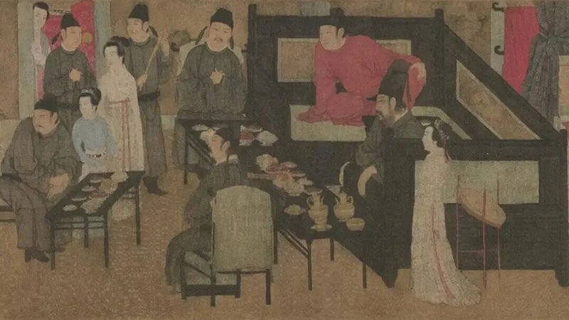 A famous Chinese painting: The Night Revels of Han Xizai